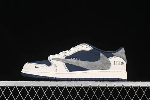 All categories Air Jordan Jordan series basketball shoes Air Jordan 1 Low high-end customized low-top sneakers Travis Scott x Fragment Design x Air Jordan 1 Low OG SP AJ1 Joe 1 Dior joint elegant black and gray low-top cultural and casual sneakers XS2024-012